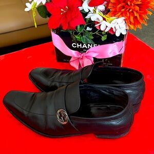 Gucci | Shoes | Gucci 14416 Gg Black Leather Shoes Made In Italy